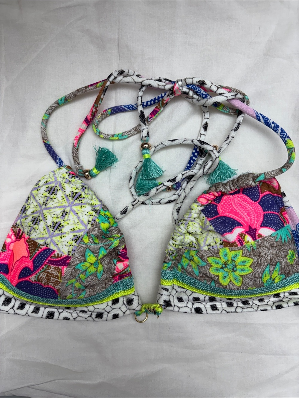 NWOT Victoria's Secret Colorful Floral Triangle Bikini Top